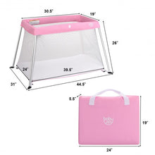 Load image into Gallery viewer, Portable Lightweight Baby Playpen Playard with Travel Bag-Pink
