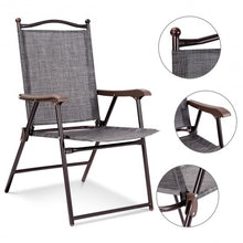 Load image into Gallery viewer, Set of 2 Patio Folding Sling Back Camping Deck Chairs-Gray
