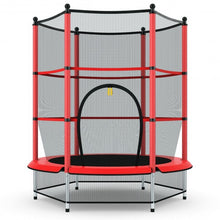 Load image into Gallery viewer, 55&quot; Youth Jumping Round Trampoline with Safety Pad Enclosure-Red
