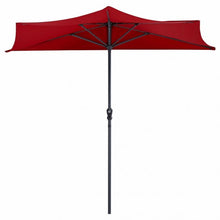 Load image into Gallery viewer, 9Ft Patio Bistro Half Round Umbrella -Wine
