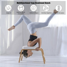 Load image into Gallery viewer, Yoga Headstand Wood Stool with PVC Pads-White
