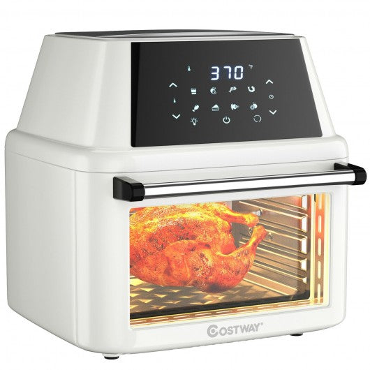 19 QT Multi-functional Air Fryer Oven 1800W Dehydrator Rotisserie-White