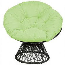 Load image into Gallery viewer, Rattan Papasan Chair Ergonomic 360-degree Swivel Soft Cushion Garden-Green
