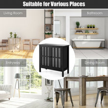 Load image into Gallery viewer, Glass Door Sideboard Console Storage Buffet Cabinet-Black
