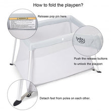 Load image into Gallery viewer, Portable Lightweight Baby Playpen Playard with Travel Bag-Gray
