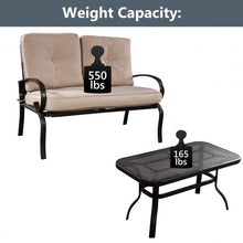 Load image into Gallery viewer, 2 pcs Patio Outdoor Cushioned Coffee Table Seat-Beige
