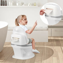 Load image into Gallery viewer, Kids Realistic Flushing Sound Lighting Potty Training Transition Toilet -Gray
