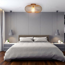 Load image into Gallery viewer, Antique Brass Metal Flush Mount Ceiling Pendant Light
