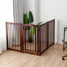 Load image into Gallery viewer, 36&quot; Configurable Folding Wood Pet Dog Safety Fence with Gate-B
