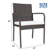 Load image into Gallery viewer, 4 PCS Outdoor Patio Rattan Dining Chairs Cushioned Sofa
