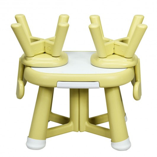 Kids Table and 2 Chair Set with Storage Bins-Yellow