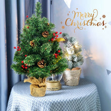 Load image into Gallery viewer, 2Ft Tabletop Pine Artificial Christmas Tree in Burlap Base
