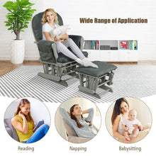 Load image into Gallery viewer, Baby Nursery Relax Rocker Rocking Chair Glider and Ottoman Set-Gray

