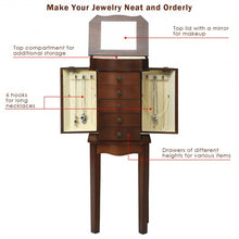 Load image into Gallery viewer, Armoire Storage Jewelry Cabinet with 5 Drawers &amp; Mirror
