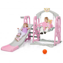 Load image into Gallery viewer, 3 in 1 Toddler Climber and Swing Set Slide Playset-Pink

