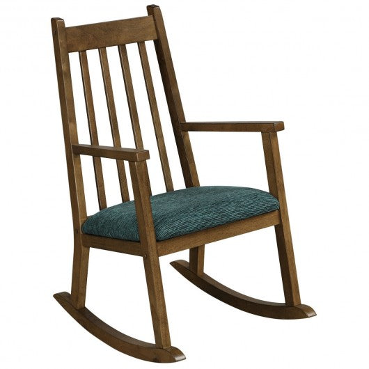 Children's Wooden Rocking Chair with Cushion-Walnut