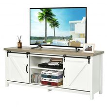 Load image into Gallery viewer, TV Stand Media Center Console Cabinet with Sliding Barn Door - White
