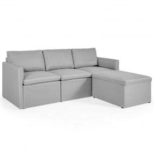 Load image into Gallery viewer, Convertible L-Shaped Sectional Sofa Couch with Reversible Chaise-Light Gray
