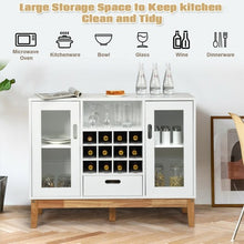 Load image into Gallery viewer, Wood Wine Storage Cabinet Sideboard Console Buffet Server-White
