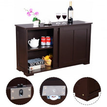 Load image into Gallery viewer, Kitchen Storage Cabinet with Wood Sliding Door-Brown
