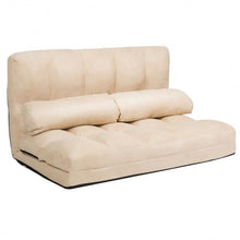 Load image into Gallery viewer, Foldable Floor 6-Position Adjustable Lounge Couch-Beige

