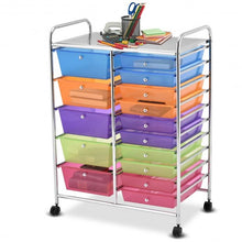 Load image into Gallery viewer, 15 Drawers Rolling Storage Cart Organizer
