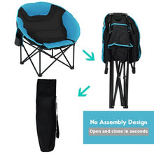 Load image into Gallery viewer, Moon Saucer Steel Camping Chair Folding Padded Seat
