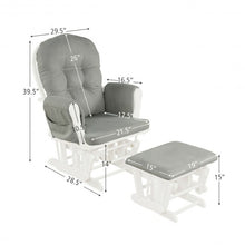 Load image into Gallery viewer, Baby Nursery Relax Rocker Rocking Chair Glider &amp; Ottoman Set-Light Gray
