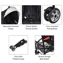 Load image into Gallery viewer, Folding Lightweight Baby Toddler Umbrella Travel Stroller-Black
