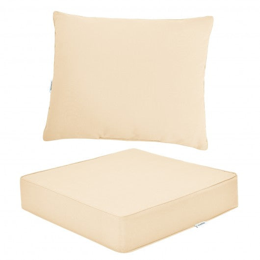 Deep Seat Chair Cushion Pads Set with Rope Belts for Indoor and Outdoor-White