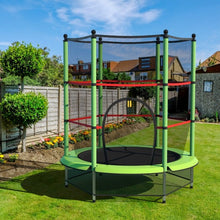 Load image into Gallery viewer, 55&quot; Youth Jumping Round Trampoline with Safety Pad Enclosure-Green
