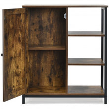 Load image into Gallery viewer, Multipurpose Freestanding Storage Cabinet with 3 Open Shelves and Doors
