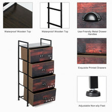 Load image into Gallery viewer, 4 Drawer Fabric Dresser Storage Tower Nightstand
