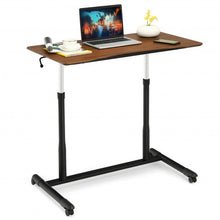 Load image into Gallery viewer, Height Adjustable Computer Desk Sit to Stand Rolling Notebook Table -Brown
