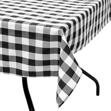 Load image into Gallery viewer, 10 Pcs 52&quot; x 52&quot; Square Polyester Plaid Dinner Tablecloth-Black
