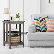 Load image into Gallery viewer, 3-Tier Nightstand Side Table with Baffles and Corners-Coffee
