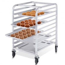 Load image into Gallery viewer, 10 Sheet Aluminum Rolling Bakery Pan Rack
