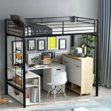 Load image into Gallery viewer, Twin Loft Bed Metal Bunk Ladder Beds for Bedroom Dorm-Black
