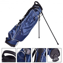 Load image into Gallery viewer, Golf Stand Cart Bag w/ 4 Way Divider Carry Organizer Pockets-Blue
