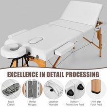Load image into Gallery viewer, 3 Fold 84&quot; L Portable Adjustable Massage Table with Carry Case
