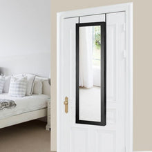 Load image into Gallery viewer, Wall Door Mounted Magnetic Mirrored Jewelry Cabinet-Black
