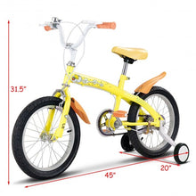 Load image into Gallery viewer, 16&quot; Outdoor Sports Kids Bicycle with Training Wheels Bell-Yellow
