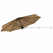 Load image into Gallery viewer, 8ft Wall-Mounted Telescopic Folding Tilt Aluminum Sun Shade Umbrella-Beige
