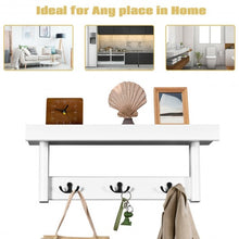 Load image into Gallery viewer, Entryway Hanging Wood Coat Rack with 3 Double Hooks-White
