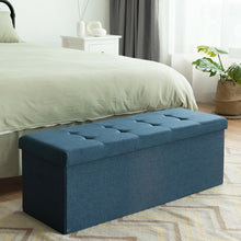 Load image into Gallery viewer, Fabric Folding Storage with Divider Bed End Bench-Navy
