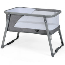 Load image into Gallery viewer, Multifunctional Portable Soft Folding Crib with Washable Mattress and Side Zipper-Gray
