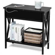 Load image into Gallery viewer, Flip Top End Table Sofa Side Console Table-Black

