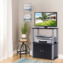 Load image into Gallery viewer, TV Stand Component Console Multipurpose Shelf with Storage Cabinet-Black
