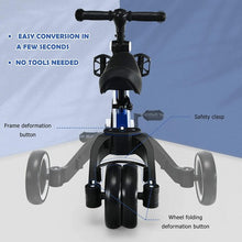 Load image into Gallery viewer, 3 in 1 3 Wheel Kids Tricycles with Adjustable Seat &amp; Handlebarfor Ages 1-3-Blue

