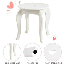 Load image into Gallery viewer, Kids Princess Makeup Dressing Play Table Set with Mirror -White
